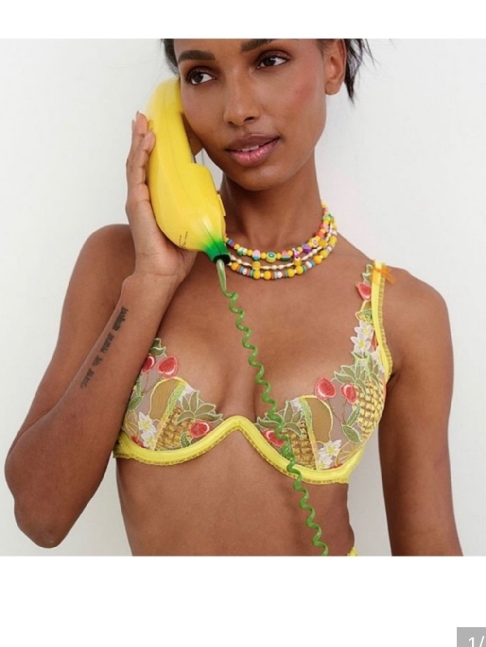 For Love & Lemons mod fruit mesh bra 36C